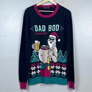 Travis Mathew Men's Ugly Christmas Sweater with Dad Bod Graphic Size L; Golf